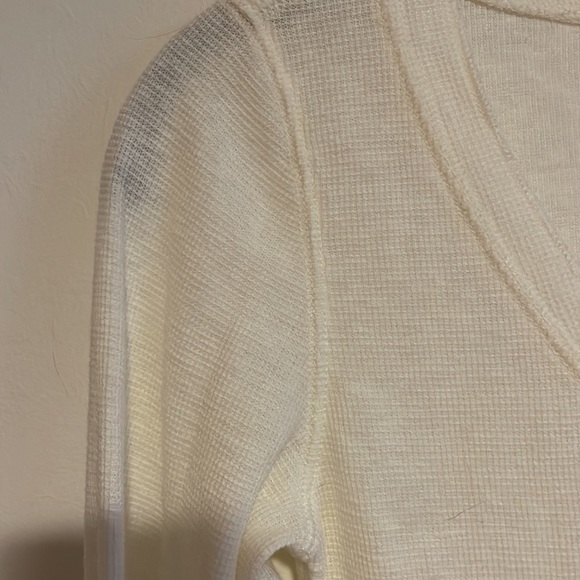 Intimately Free People Henley Bodysuit XS Cream Waffle Thermal Knit Softgirl - Picture 6 of 14